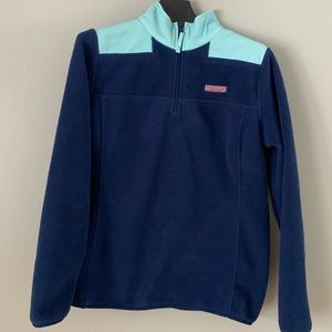 Vineyard Vines quarter-zip fleece 2-tone blue great pre-owned condition size XS